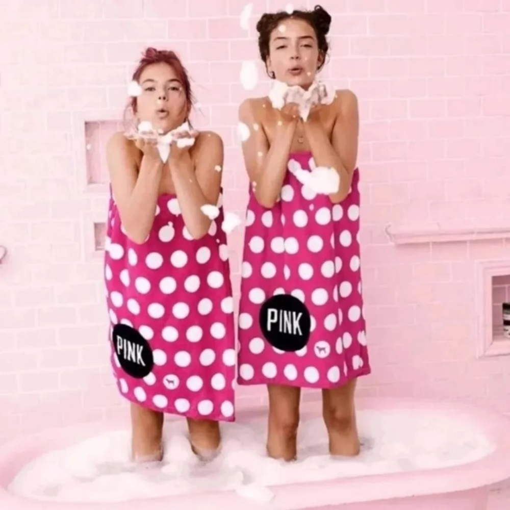 VS PINK Polka Dot Wrap Towel